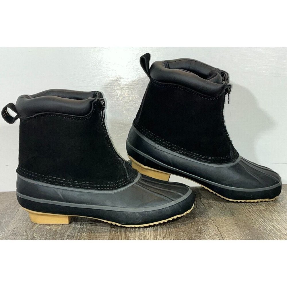 Sno Country Women's Size 8W Winter Duckboots Black Waterproof Front-Zip